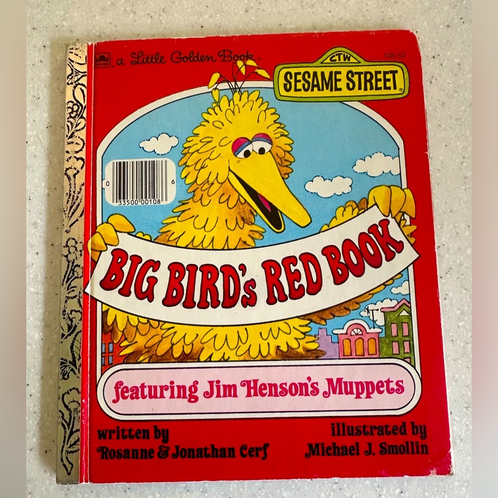 Vintage Little Golden Book SESAME STREET. Big Bird’s Red Book! featuring Muppets